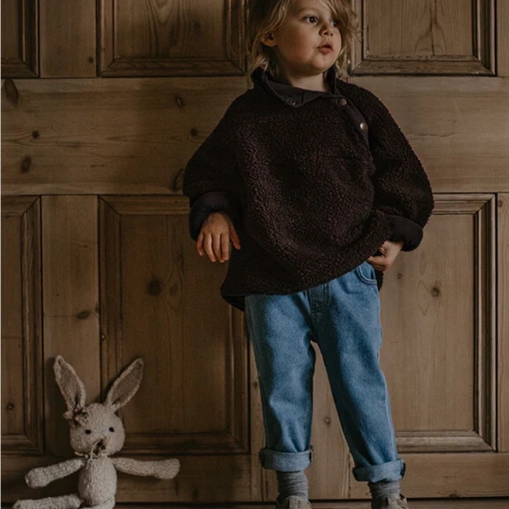 Simple Folk organic cotton Sherpa sweater sz 2-3t